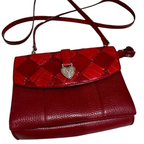 Brighton Red Leather crossbody wallet Bag - Picture 2 of 12